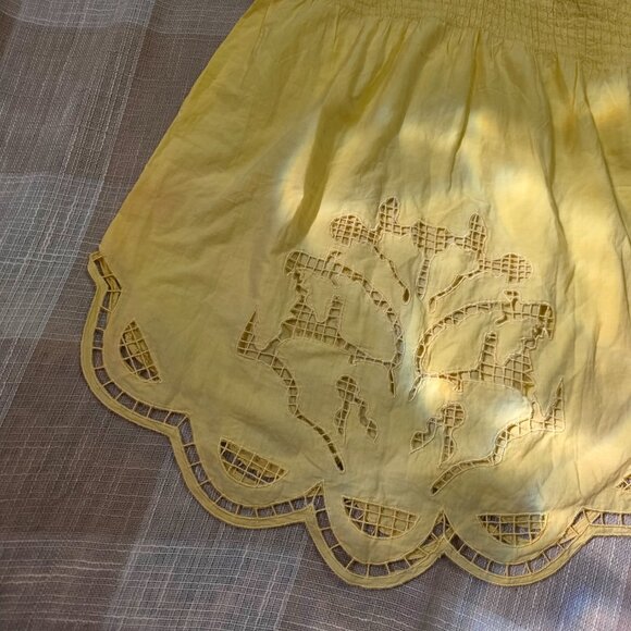 y2k Butter Yellow Pastel Coquette Boho Hippie Fairy Cottage Cowgirl Lacey Top - Picture 9 of 13